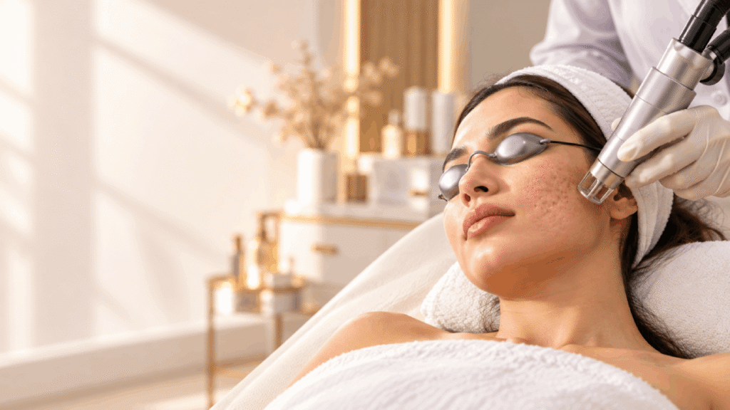 CO2 fractional laser scar revision treatment on acne scars at H Gracefully in Etobicoke